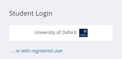 The student login view of Inspera